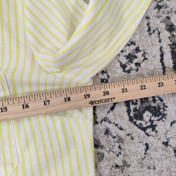 Cleo Women's Shirt Blouse Size XS Striped White Yellow Cotton Lightweight Casual - Picture 9 of 10